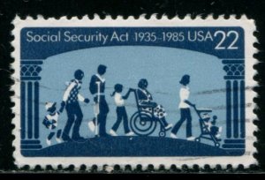 2153 US 22c Social Security Act, used