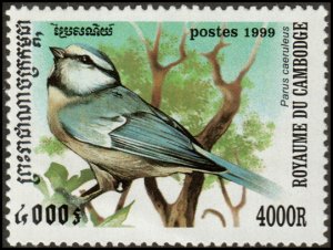 Cambodia 1901 - Mint-NH - 4000r Eurasian Blue Tit (1999) (cv $3.00)