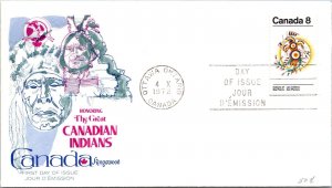 Canada 1972 FDC - The Giant Canadian Indians - Ottawa Ont - J8860