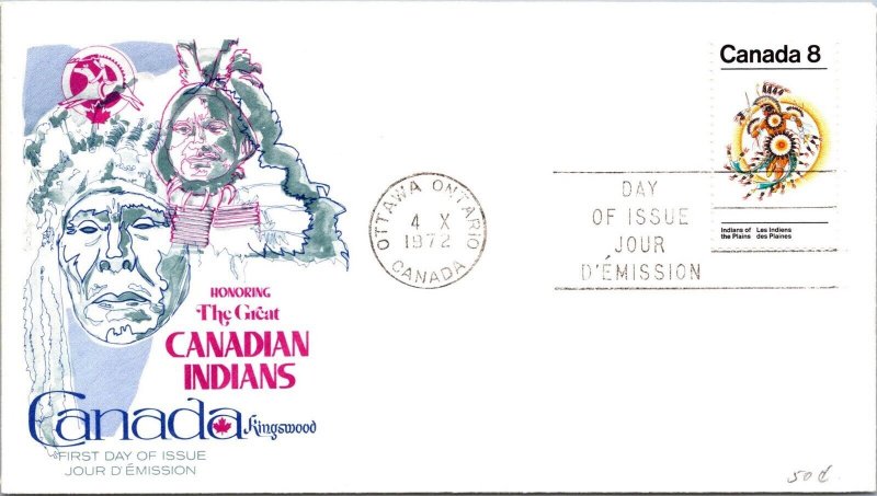 Canada 1972 FDC - The Giant Canadian Indians - Ottawa Ont - J8860