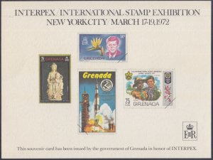 GRENADA  #001 MNH SPECIAL S/S ISSUED  FOR INTERPEX INT'L STAMP EXHIBITION 1972