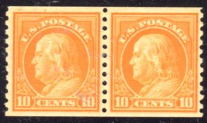 US Stamp #497 MNH Benjamin Franklin 1916-22 Regular Issue Coil Pair