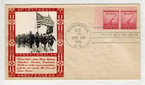 PRE WW2 1940 Patriotic FDC 900 RARE WEIGAND PHOTO CACHET NATIONAL DEFENSE SERIES