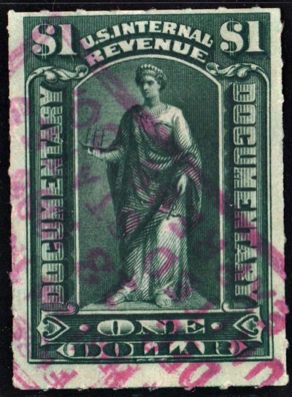 R173 $1.00 Documentary Stamp (1898) Used