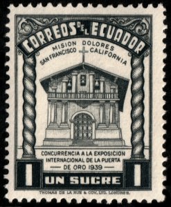 ✔️ ECUADOR 1939 - DOLORES MISSION SEMI KEY VALUE - SC. 386 MNH [029]