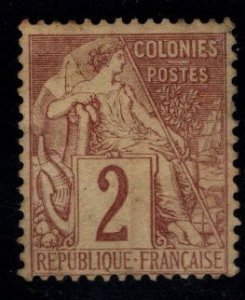 French Colonies Scott 47 issue of 1881-86  MH* nicely centered.