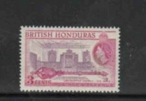 BRITISH HONDURAS #146 1953 3c QEII & COUNCIL CHAMBER MINT VF LH O.G