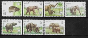 Laos 1987 Indian Elephant Hafnia Sc 805-811 MNH A491