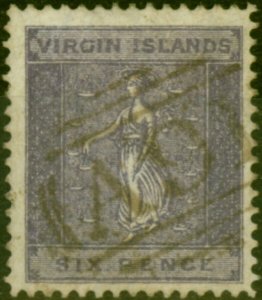 Virgin Islands 1887 6d Dull Violet SG38 Fine Used 'A91 Duplex' (4)