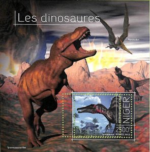 A8348 - NIGER - ERROR MISPERF Stamp Sheet -2013  DINOSAURS Prehistorics