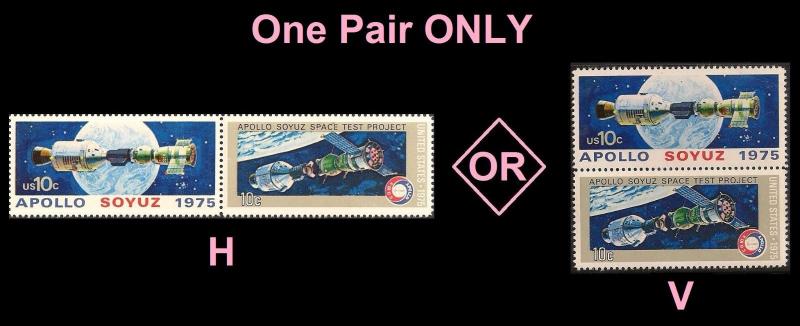 US 1570a Space 10c pair set MNH 1975