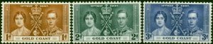 Gold Coast 1937 Coronation Set of 3 SG117-119 Fine MM