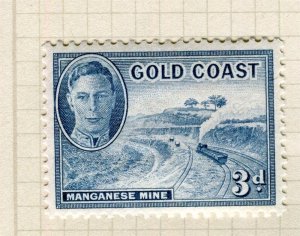 GOLD COAST; 1940s early GVI pictorial issue fine Mint hinged 3d. value