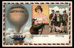 Germany WWI Zeppelin Patriotic Recruiting Cover USED Jungfrau Luftschiffer 97859
