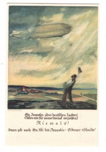 GERMANY Advert Postcard ZEPPELIN ECKNER SPENDE Fund Unused KZ338