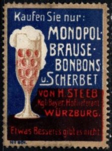 Vintage Germany Poster Stamp Buy Monopoly Soft Candy Sherbet Nothing Better