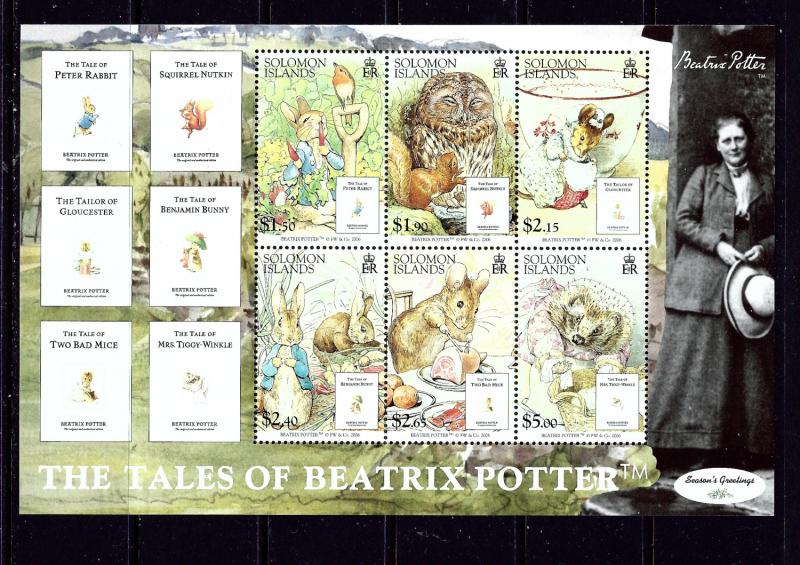 Solomon Is 1089a MNH 2006 Tales of Beatrix Potter Sheet