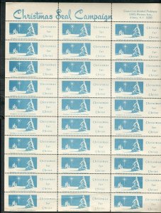 Cedars Home for Children MNH sheet of Christmas Seals from 1976