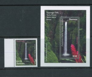 SAMOA #1154 & #1155 (S.S.) W/ Selvage MNH Sopoaga Falls Upolu Island -  FOS85