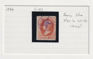 Fancy Cancel Purple Star with Circle Sc #178/183 2 Cent 1875-1879