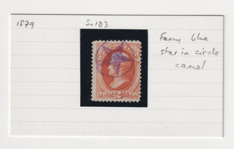 Fancy Cancel Purple Star with Circle Sc #178/183 2 Cent 1875-1879