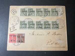 1906 Registered China French Indochina Overprint Cover Pak Hoi Chine Local Use