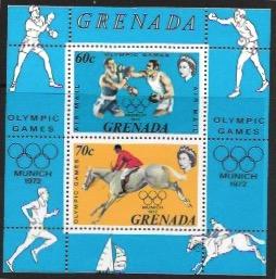 Grenada #460 & C20. Olympics 1972 Munich.  Boxing.  Horse