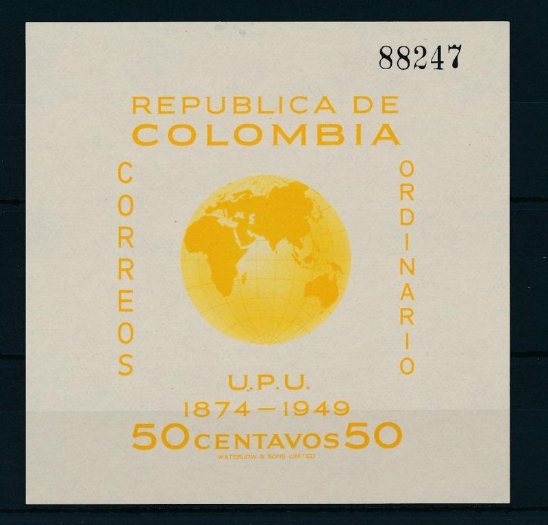 [19771] Colombia 1950 UPU Souvenir Sheet MNH