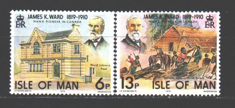 Isle Of Man. 1978. 129-30. Kyuli-Canadian politician and logger. MNH.