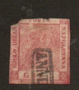 Italy - Two Sicilies 5 Used. Corner damage