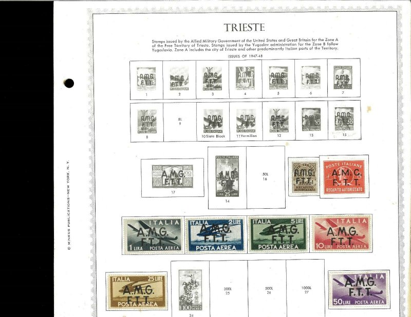 Trieste (Italian) Mint Hinged on Minkus Global Pages.