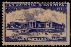 1901 US Poster Stamp Pan American Exposition Albright Art Gallery Unused