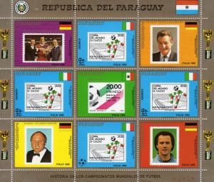 Paraguay 1988 World Cup Soccer 90 Italy Shlt (4+5L) Sc C754 