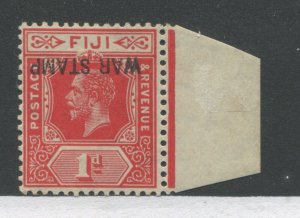 Fiji KGV 1916 1d War Tax Inverted Surcharge mint o.g. hinged