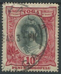 Tonga 1922 SG62 10d Queen Salote #2 FU