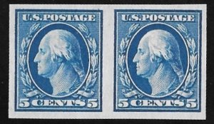 347 5 cent Washington, Blue pair Stamp mint OG NH VF