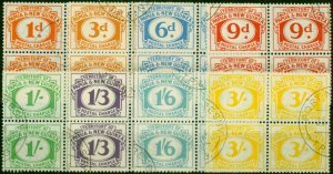Papua & New Guinea 1960 Postage Due Set of 8 SGD7-D14 V.F.U Blocks of 4