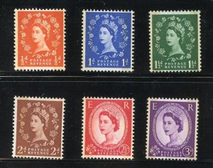 GREAT BRITAIN 1957 QUEEN ELIZABETH II PHOSPHOR GRAPHITE SCOTT #317cp/22d MINT NH