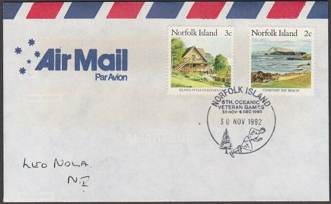 NORFOLK IS 1992 cover  VETERAN GAMES cancel.................................A746