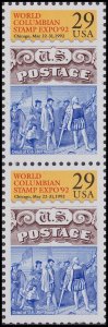 US 2616 World Columbian Philatelic Expo 92'29c vert pair MNH 1992