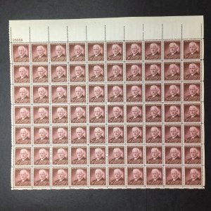 US, 1062, GEORGE EASTMAN, FULL SHEET, MINT NH, 1950'S COLLECTION