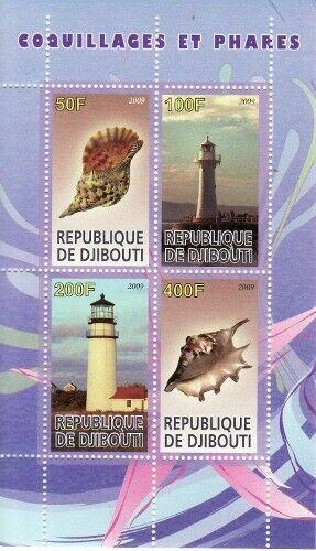 Lighthouses & Shells -  Sheet of 4  - SV0559