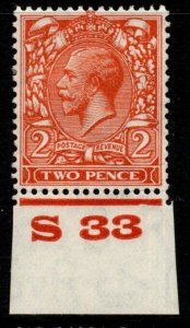 GB SG421 N36(1) 1924 2d ORANGE CONTROL S33 MTD MINT