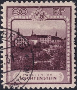 Sc# 104 Liechtenstein 1930 Scellenberg Monastery used 90rp issue $350.00