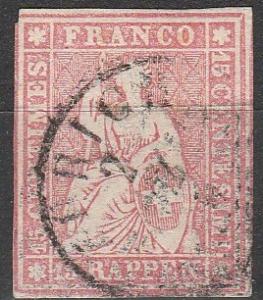 Switzerland #28 F-VF Used CV $75.00 (D470)