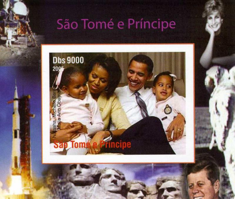 Sao Tome & Principe 2005 US President Barack Obama & Family Deluxe s/s Mint (NH)