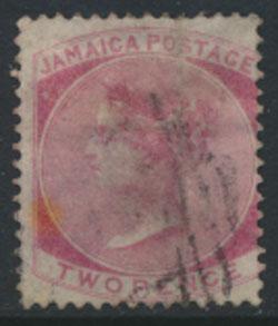 Jamaica SG 9a Used tone spot SC# 8a deep Rose wmk CC see details