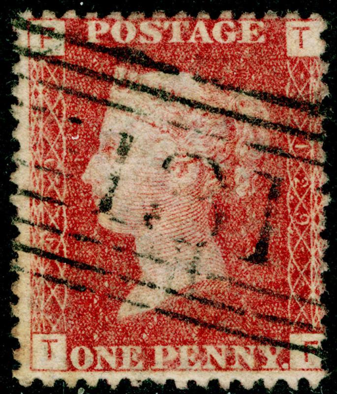 SG43, 1d rose-red PLATE 129, FINE USED. Cat £10. SCOTLAND. TF