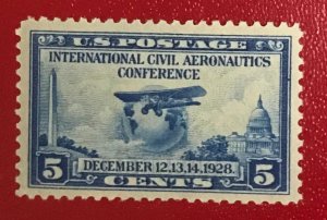 1928 US Sc 650 unused 5 cent Globe and Airplane CV$4.50 Lot 1690