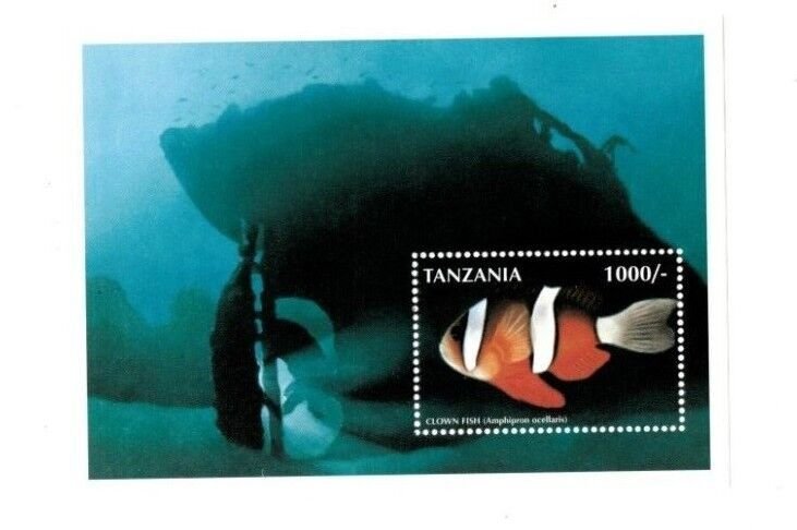 Tanzania 1997 - Marine Life - Clown Fish - Stamp Souvenir Sheet - MNH